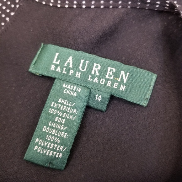 Ralph Lauren 14 Silk Dress Flare Polka Dot Ruffle Sleeveless Cruise Party - Picture 7 of 7